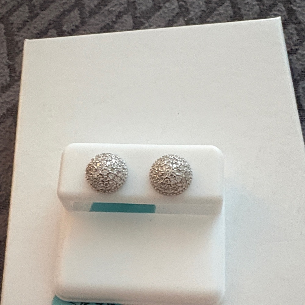 Elegant Silver Moissanite Stud Earrings